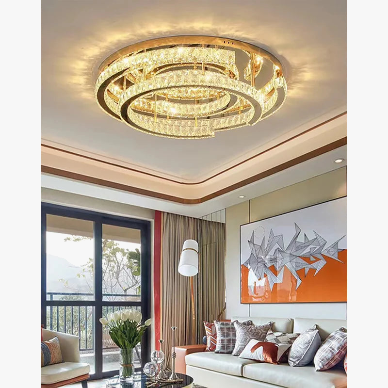 plafonnier led moderne en cristal design réglable