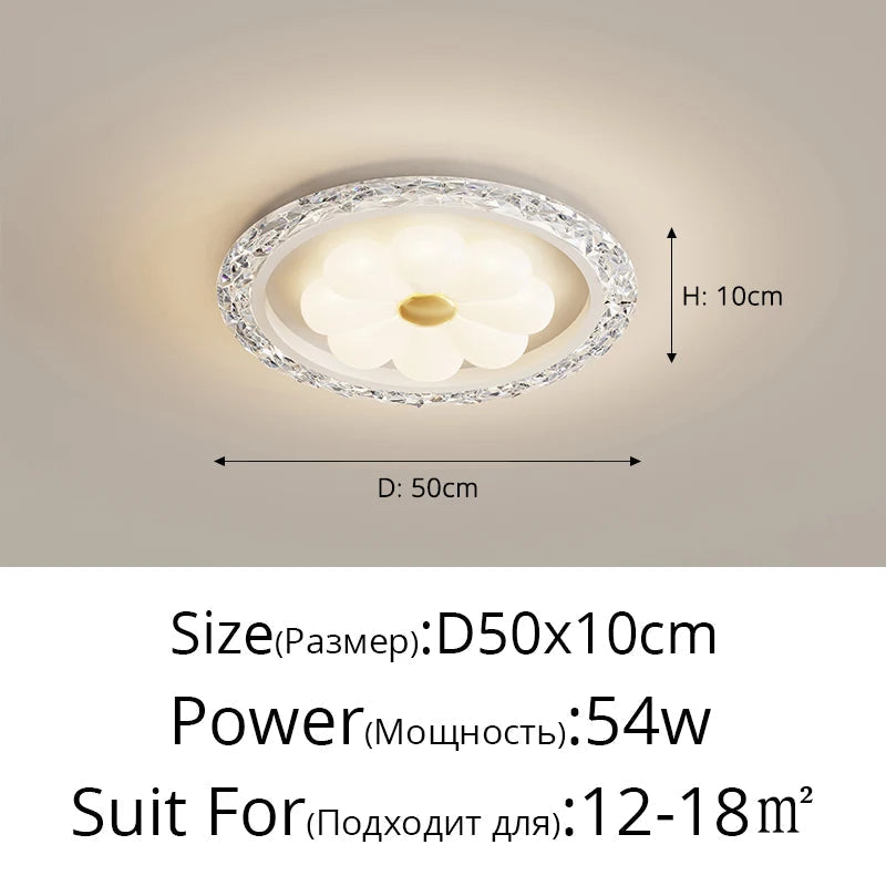 plafonnier à led moderne en cristal pour décoration intérieure