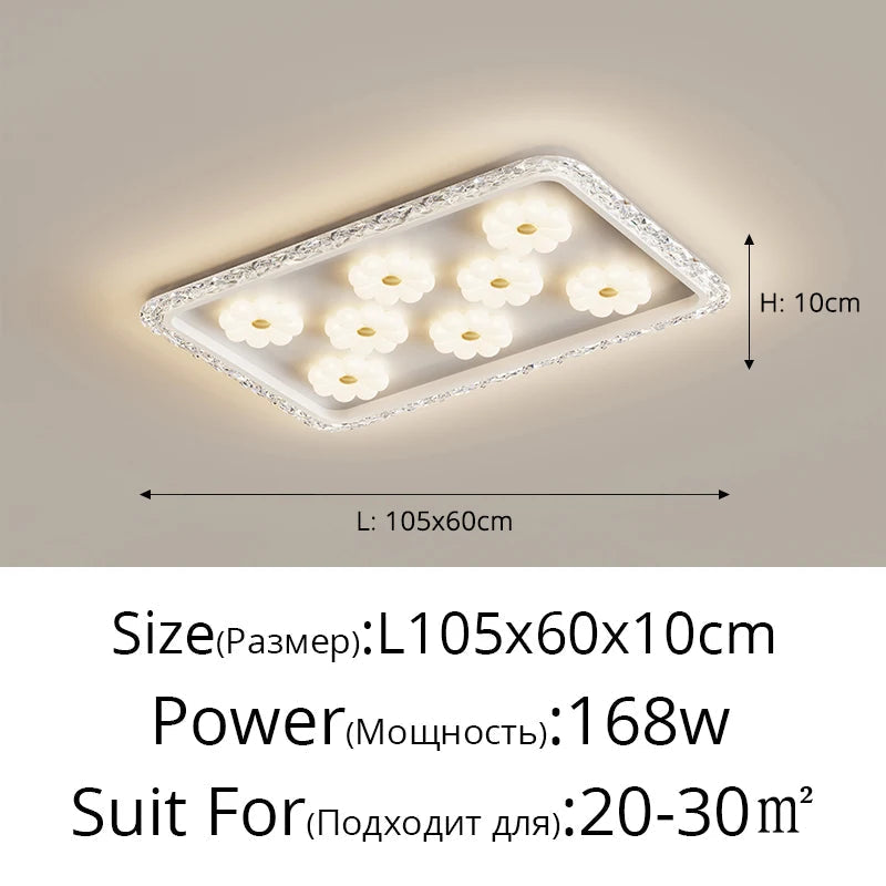 plafonnier à led moderne en cristal pour décoration intérieure