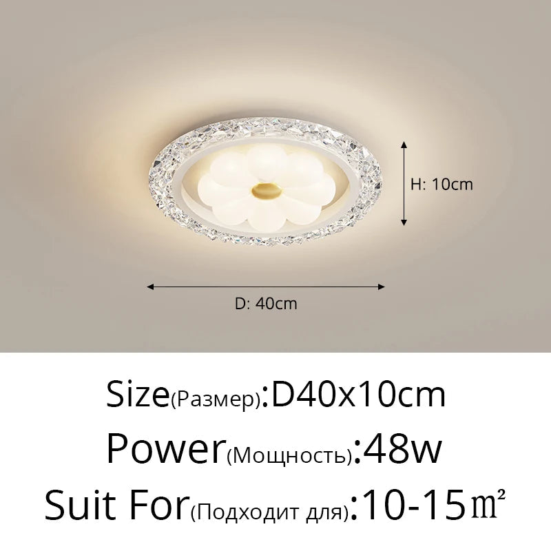 plafonnier à led moderne en cristal pour décoration intérieure
