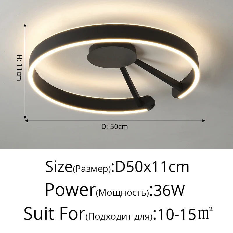 plafonnier led moderne en fer forgé acrylique pour décoration intérieure