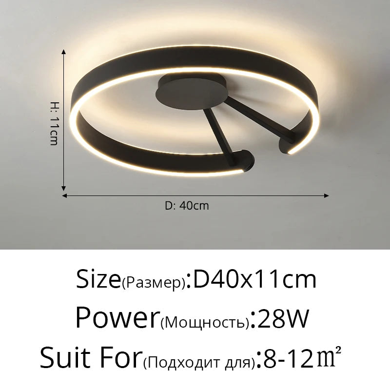 plafonnier led moderne en fer forgé acrylique pour décoration intérieure