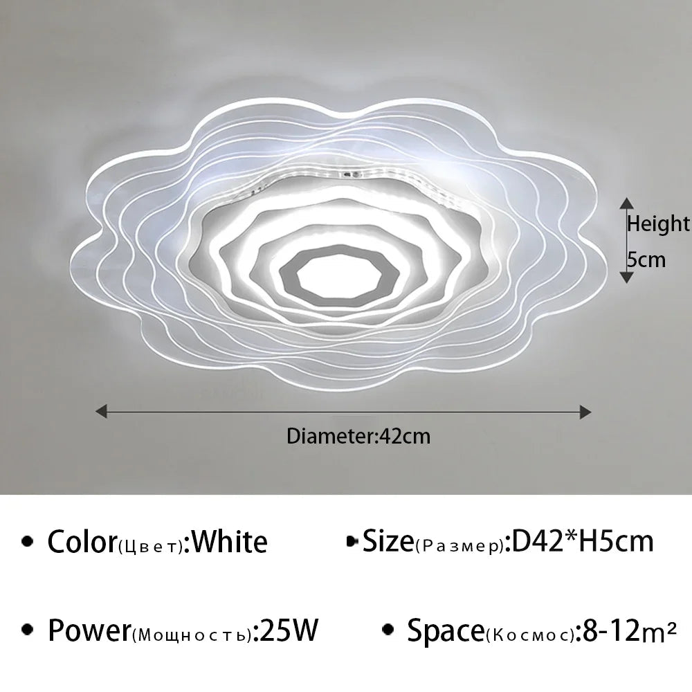 plafonnier led moderne en forme de fleur décoratif pour la maison