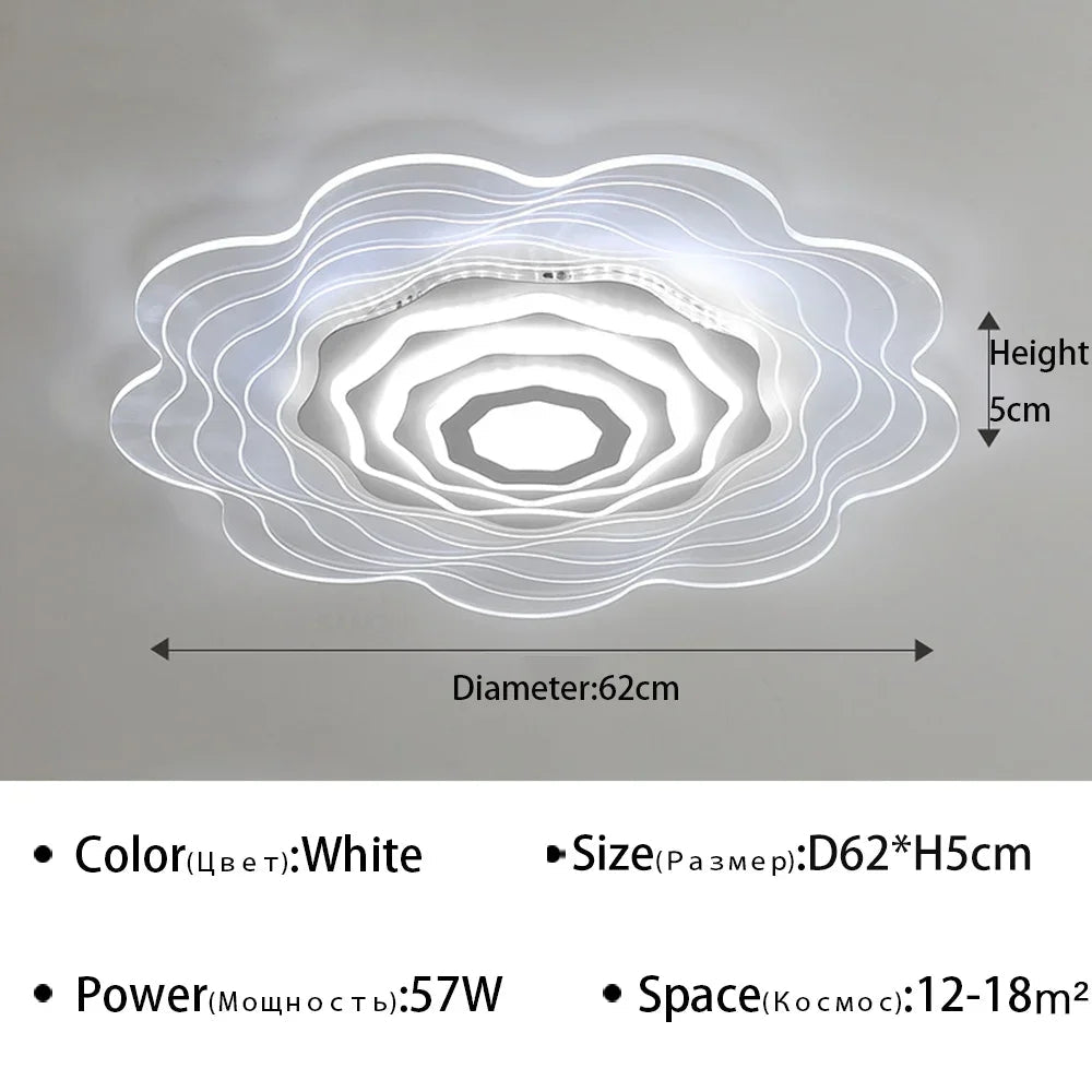 plafonnier led moderne en forme de fleur décoratif pour la maison