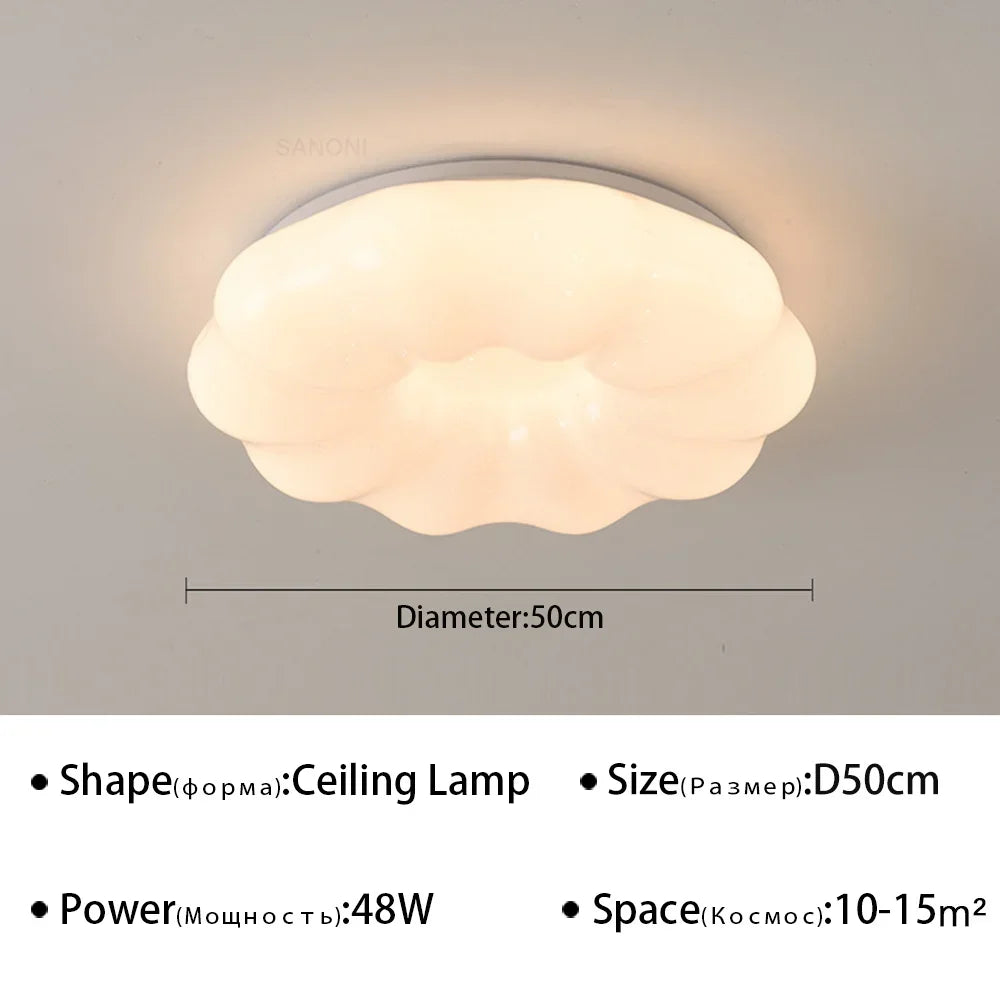 plafonnier led moderne en forme de nuage pour décoration intérieure
