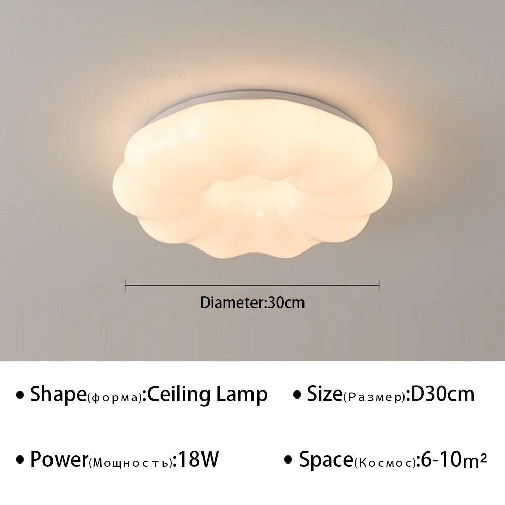 plafonnier led moderne en forme de nuage pour décoration intérieure