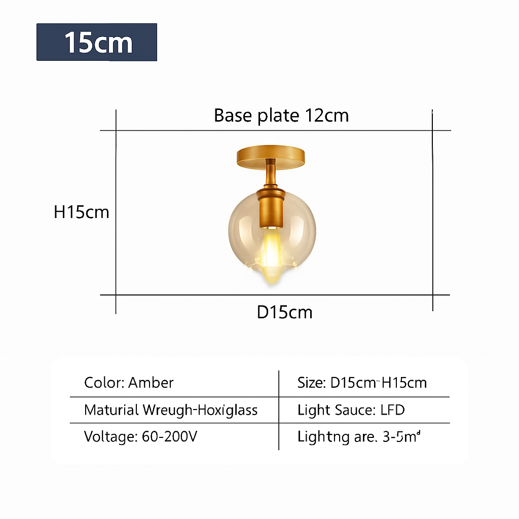 plafonnier led moderne en verre pour éclairage intérieur élégant