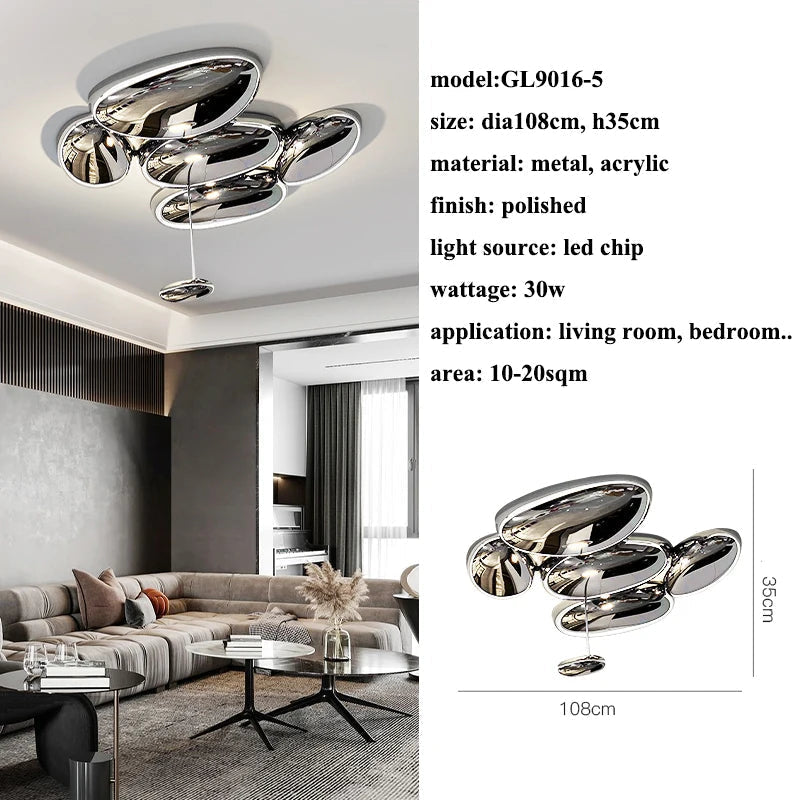 Plafonnier led moderne goutte décoré