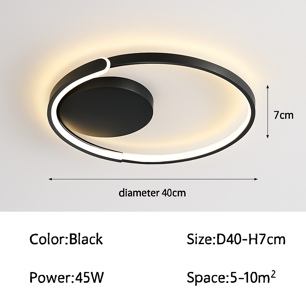 plafonnier led moderne à intensité variable pour intérieur minimaliste