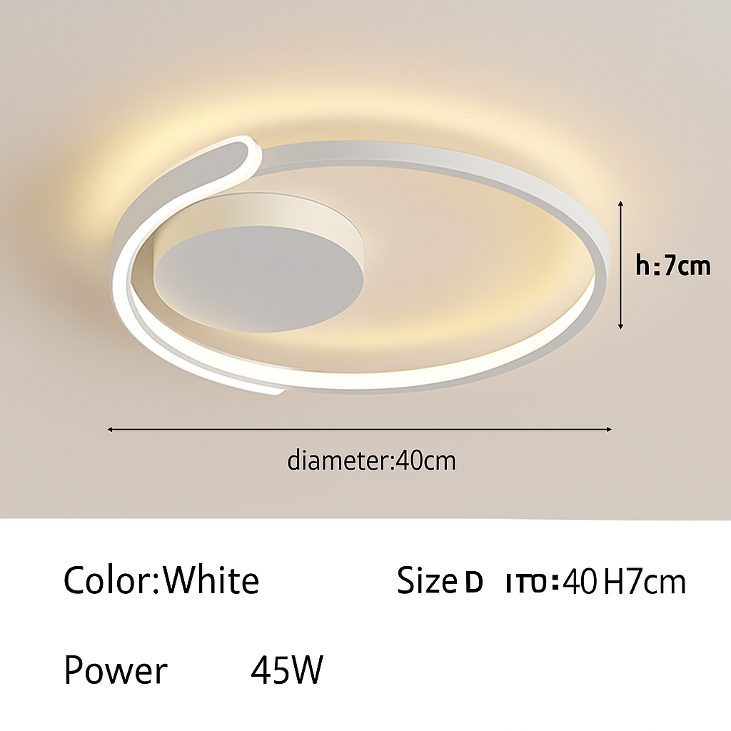 plafonnier led moderne à intensité variable pour intérieur minimaliste