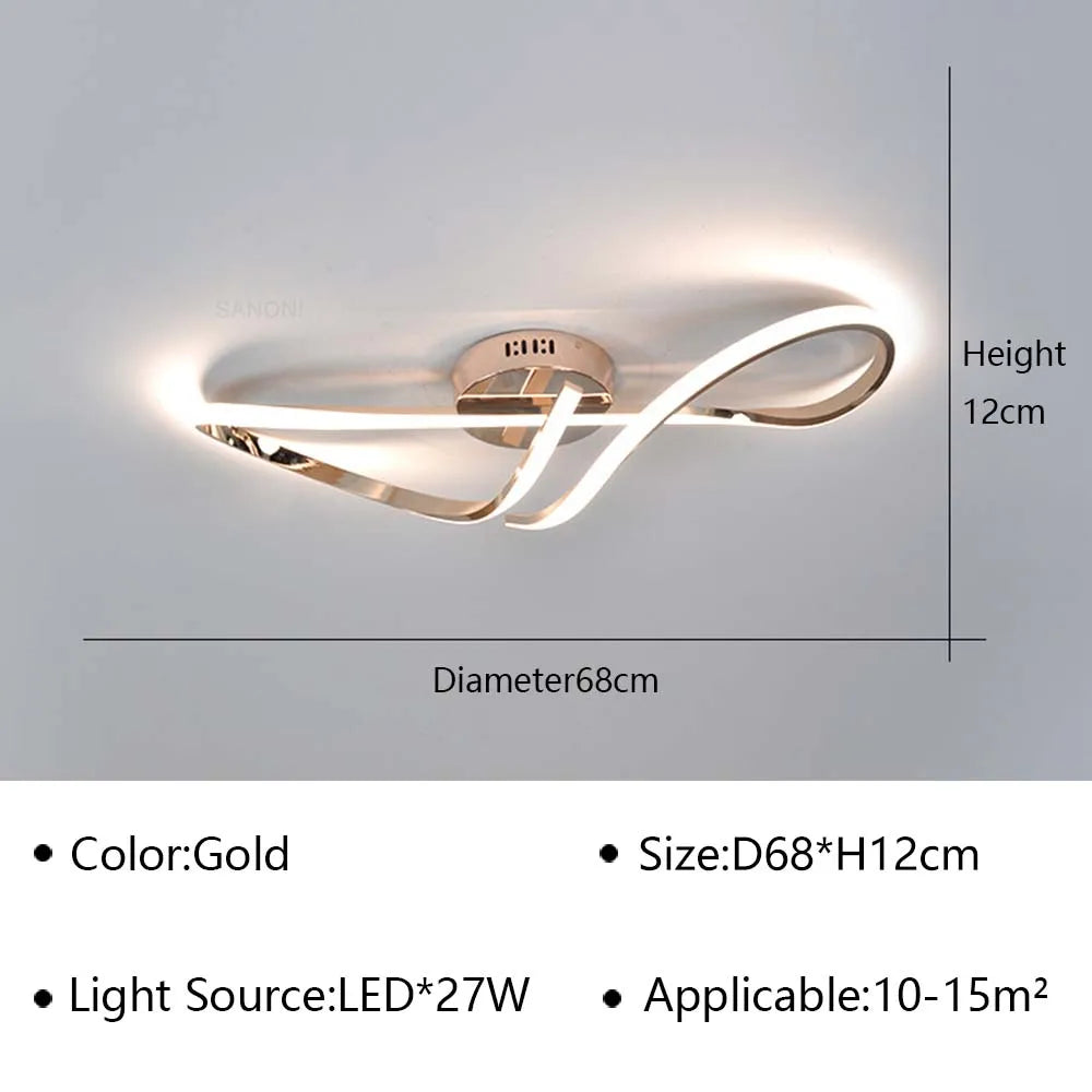 plafonnier led moderne luminaire intérieur placage chromé doré