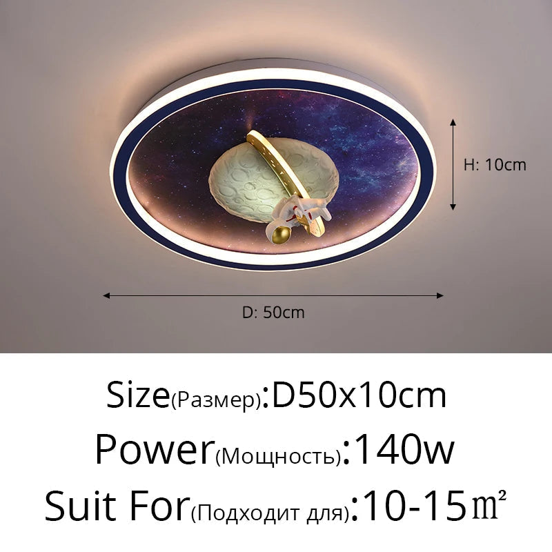 plafonnier led moderne pour chambre d'enfant astronaute décoratif
