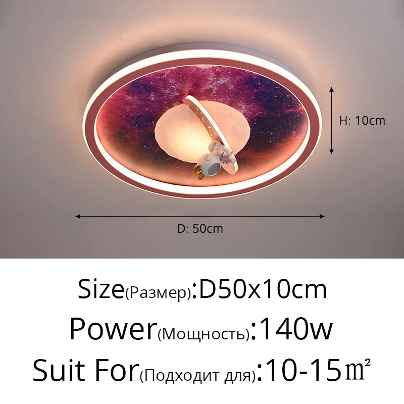 plafonnier led moderne pour chambre d'enfant astronaute décoratif