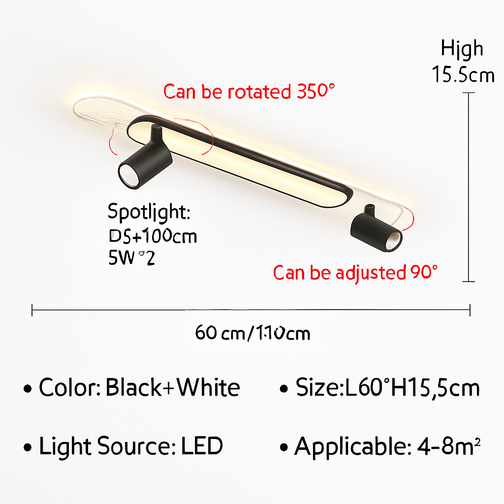 Plafonnier LED moderne pour salon couloir vestiaire allée plafonnier avec projecteur lustres décor luminaire