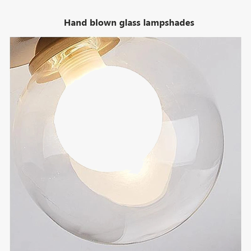 plafonnier led moderne simple boule de verre nordique