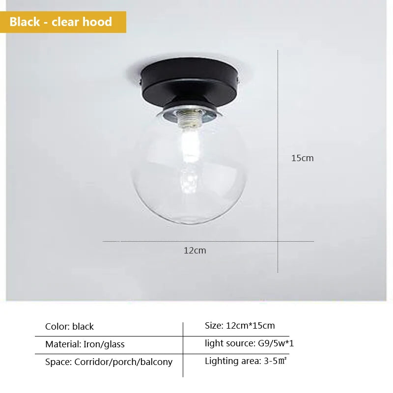 plafonnier led moderne simple boule de verre nordique