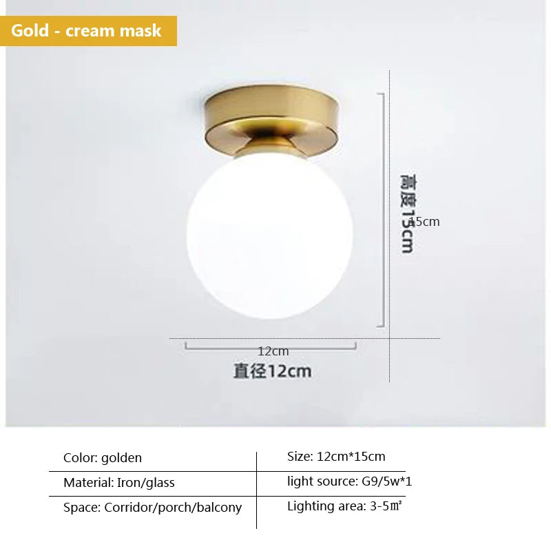 plafonnier led moderne simple boule de verre nordique