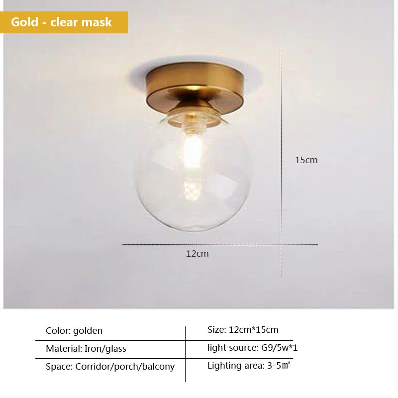 plafonnier led moderne simple boule de verre nordique