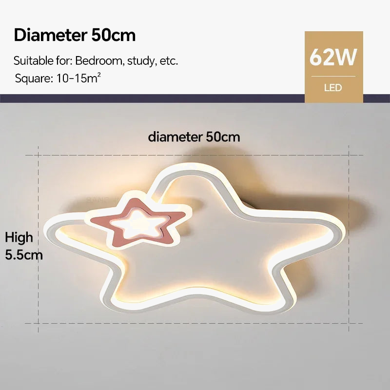 plafonnier led moderne étoile pour décoration d'intérieur lumineuse