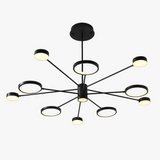 Plafonnier LED multi-têtes en fer noir