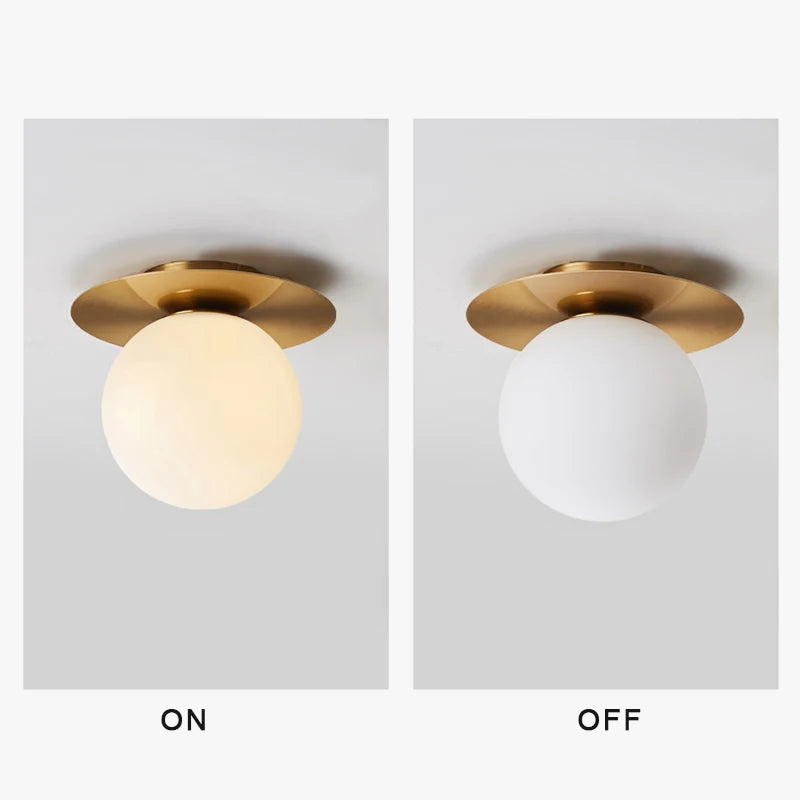 plafonnier led nordique avec boule de verre dépoli pour intérieur
