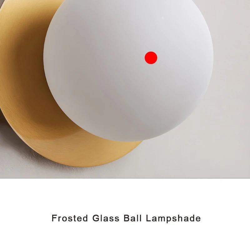 plafonnier led nordique avec boule de verre dépoli pour intérieur