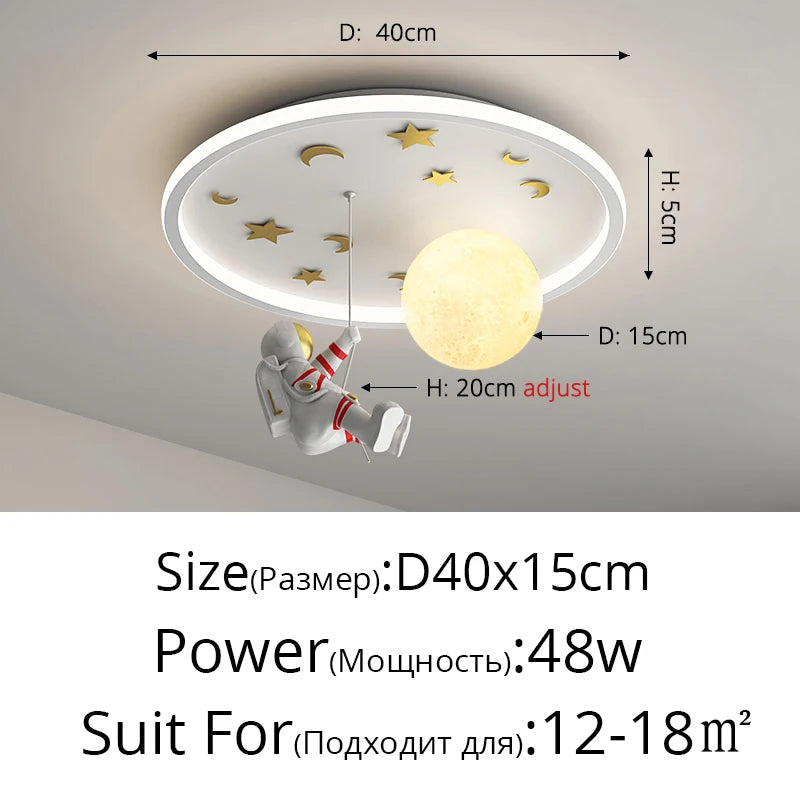 plafonnier led nordique créatif planète astronaute pour enfants