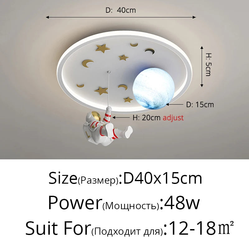plafonnier led nordique créatif planète astronaute pour enfants