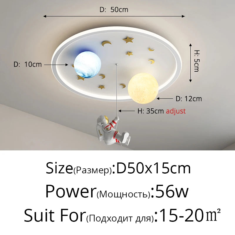 plafonnier led nordique créatif planète astronaute pour enfants