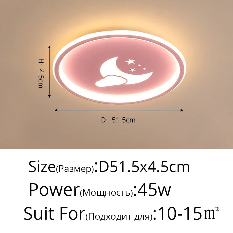 plafonnier led nordique dessin animé lune nuage créatif pour enfants