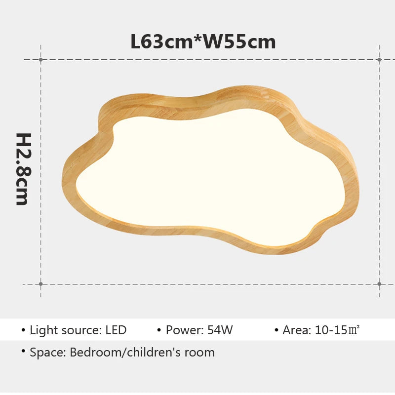 plafonnier led nordique en bois forme nuage éclairage décoratif moderne