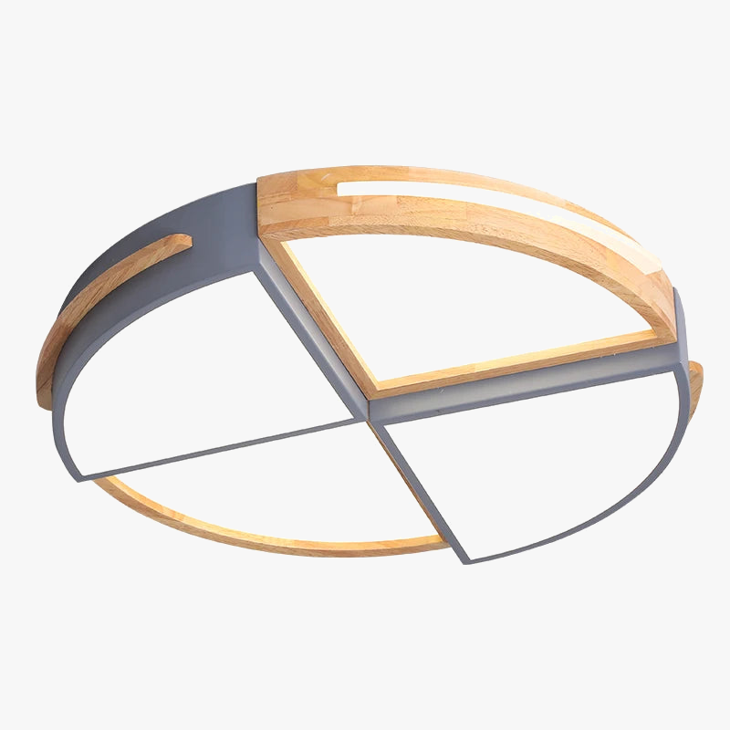 plafonnier led nordique élégant en bois surface monté