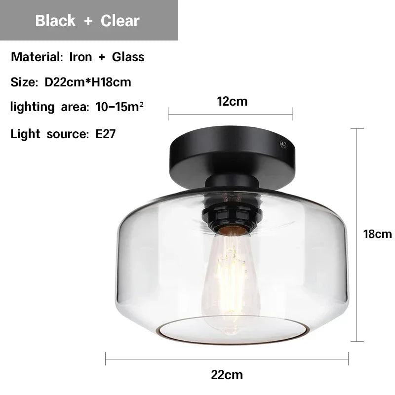 plafonnier led nordique moderne en verre pour décoration maison