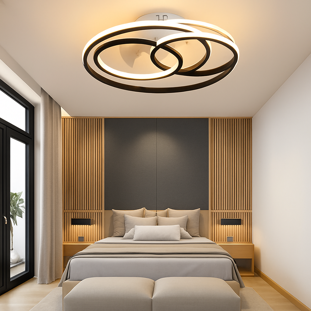 plafonnier led nordique pour ventilateur avec télécommande et lumière