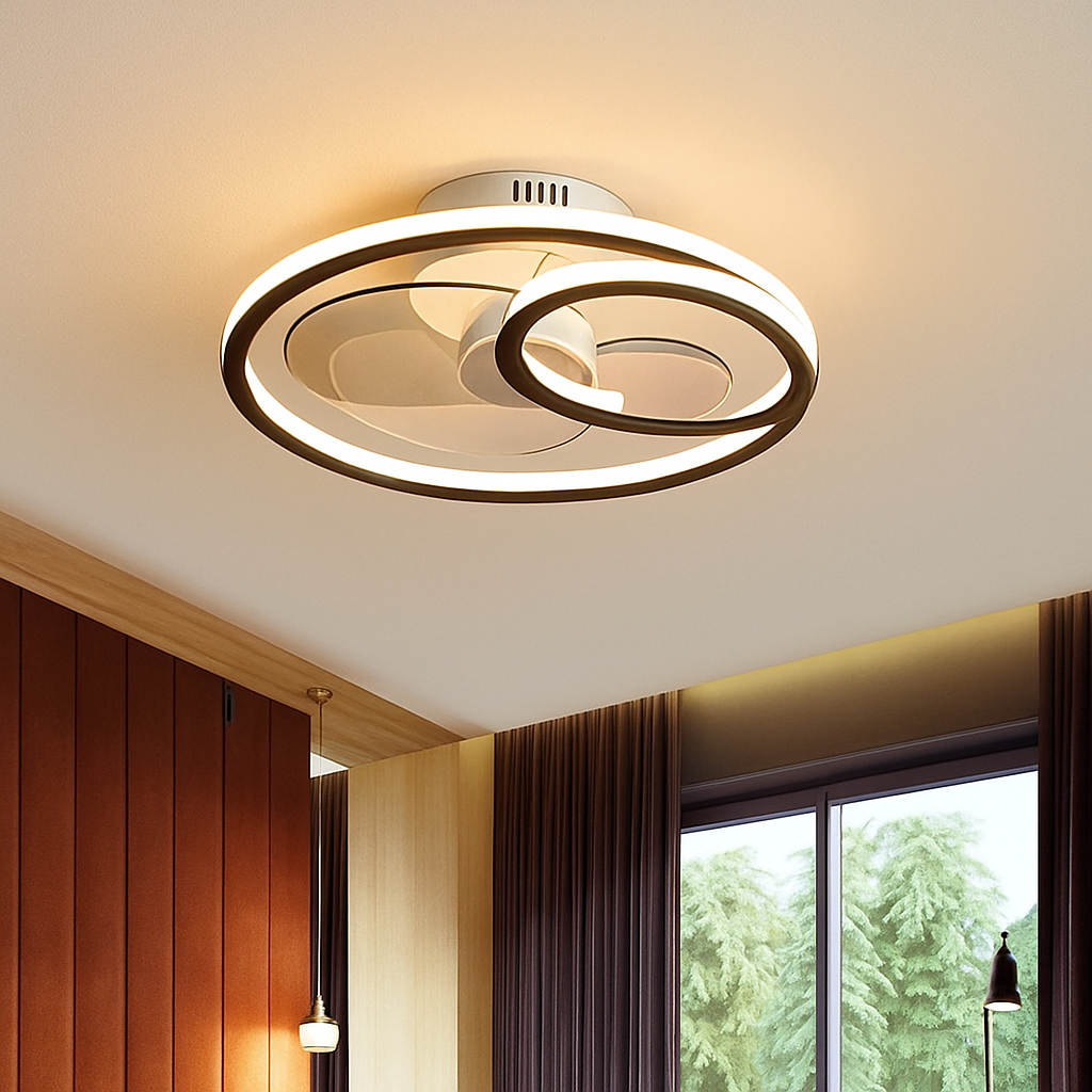 plafonnier led nordique pour ventilateur avec télécommande et lumière