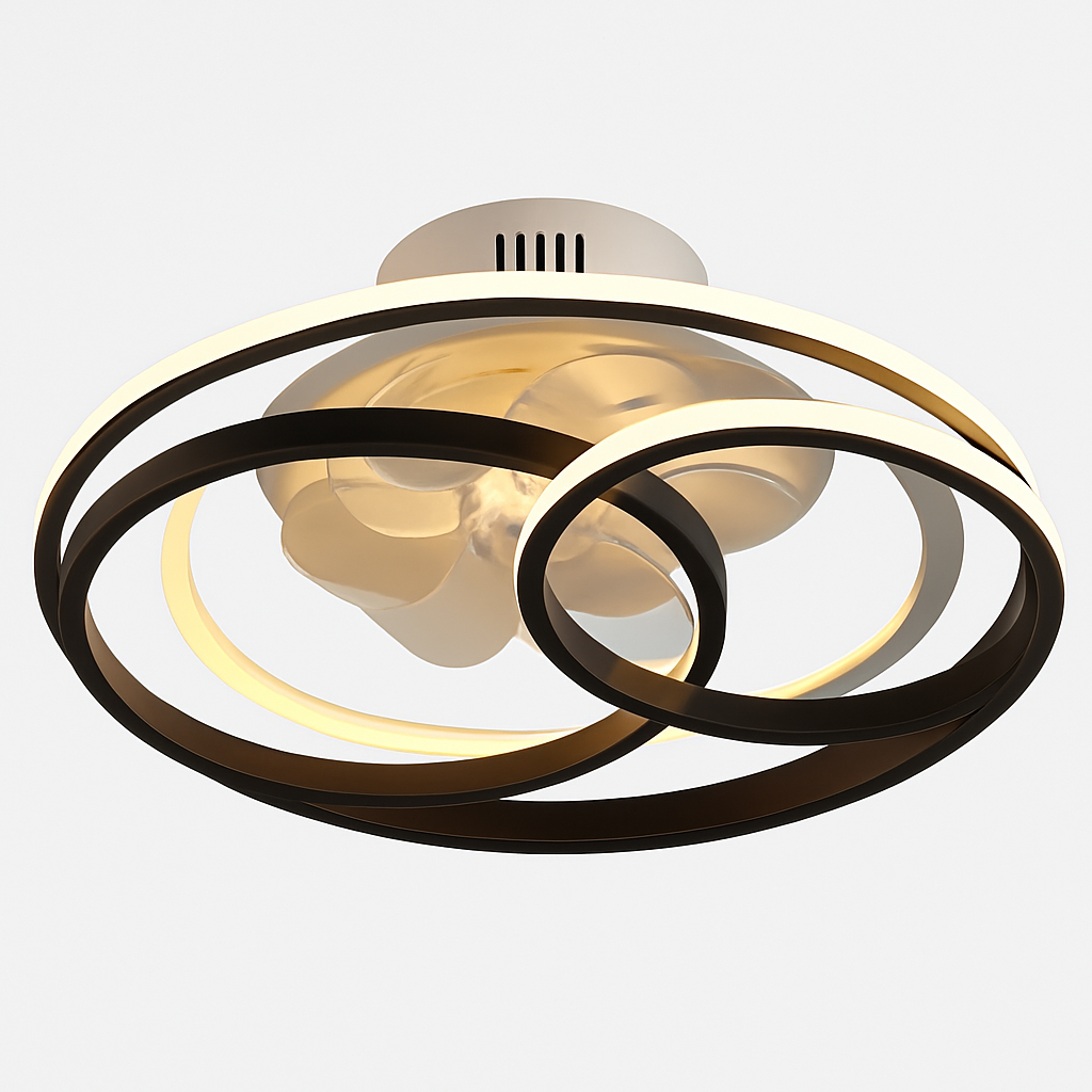 plafonnier led nordique pour ventilateur avec télécommande et lumière