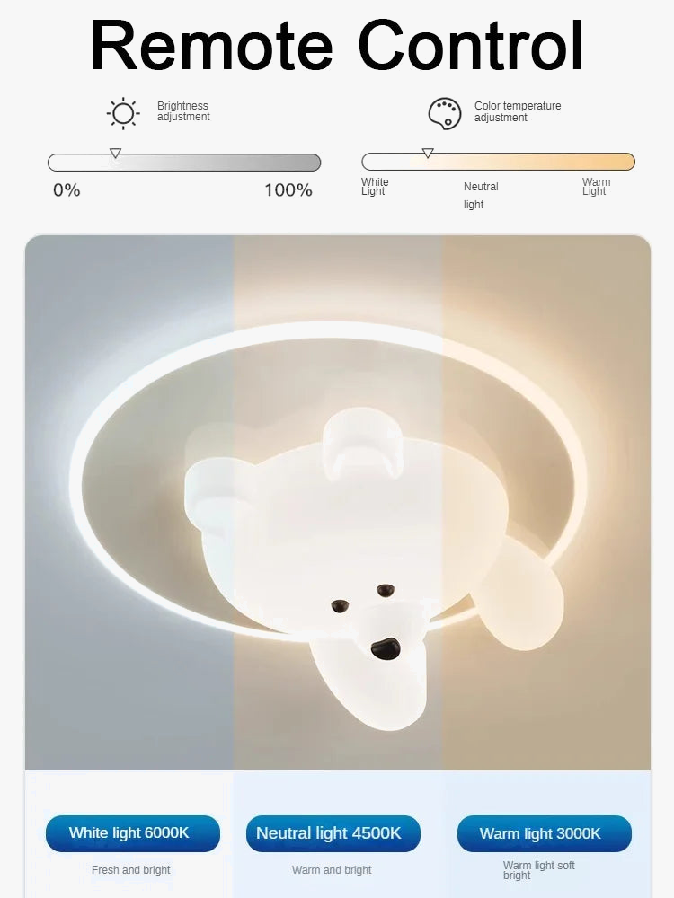 plafonnier led ours mignon pour chambre enfant