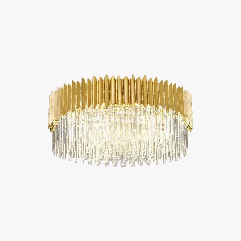 plafonnier led ovales en cristal à intensité variable en or noir