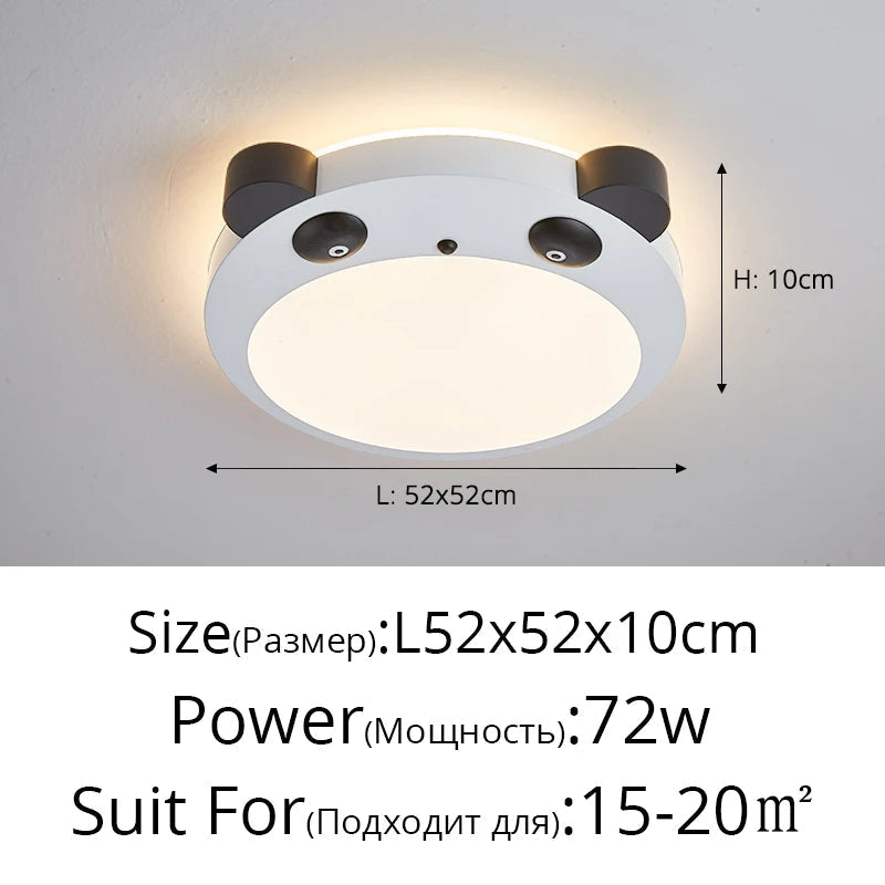 plafonnier led panda pour décoration chambre enfant
