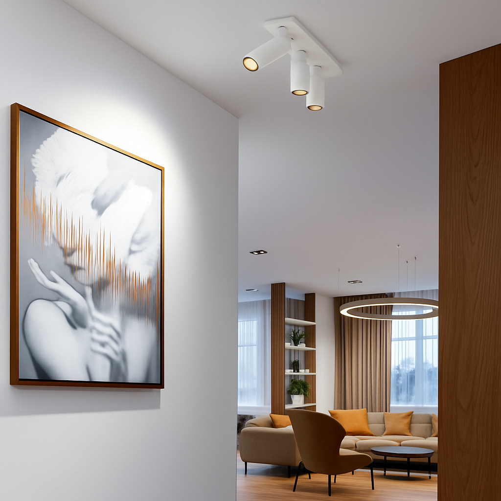 plafonnier led réglable à deux ou trois têtes en aluminium