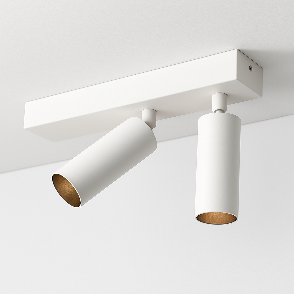 plafonnier led réglable à deux ou trois têtes en aluminium