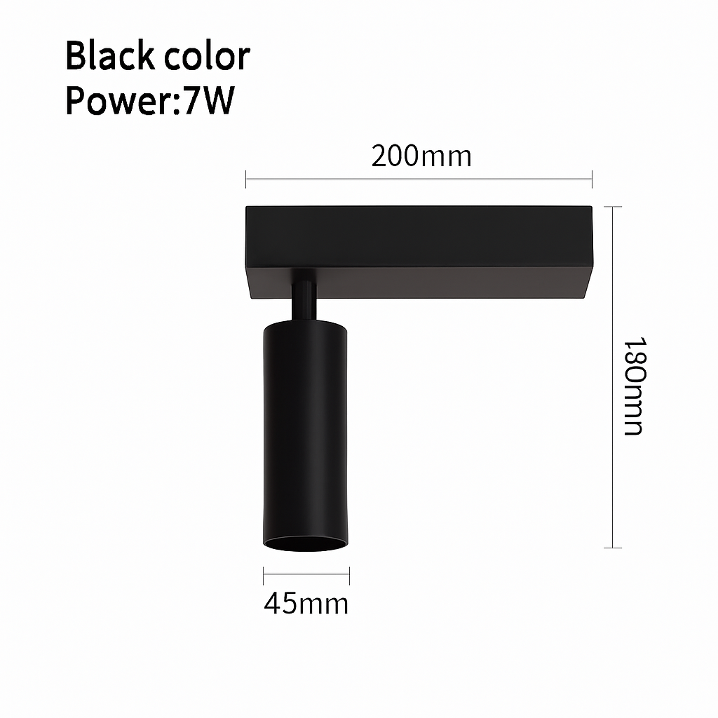 plafonnier led réglable à deux ou trois têtes en aluminium