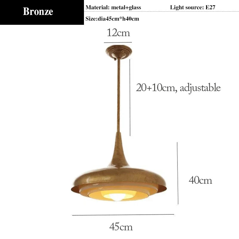 plafonnier led rétro en verre et métal pour intérieur décoratif