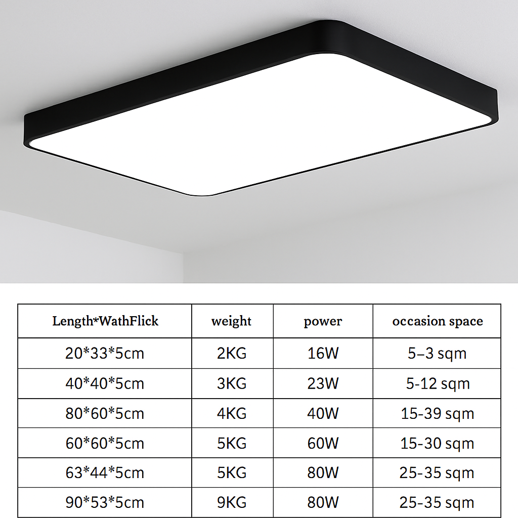 Plafonnier LED rectangle moderne Bwart