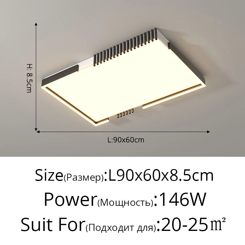 plafonnier led rectangulaire encastrable design nordique moderne