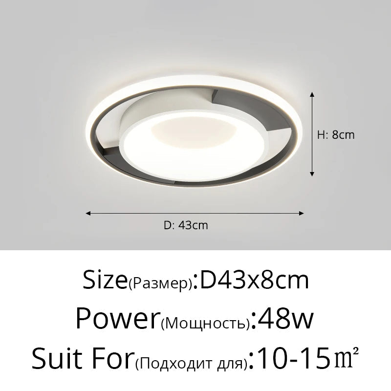 plafonnier led rectangulaire nordique avec télécommande à intensité variable