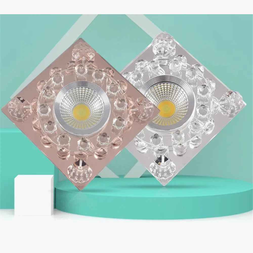plafonnier led rgb carré en cristal pour décoration intérieure variée