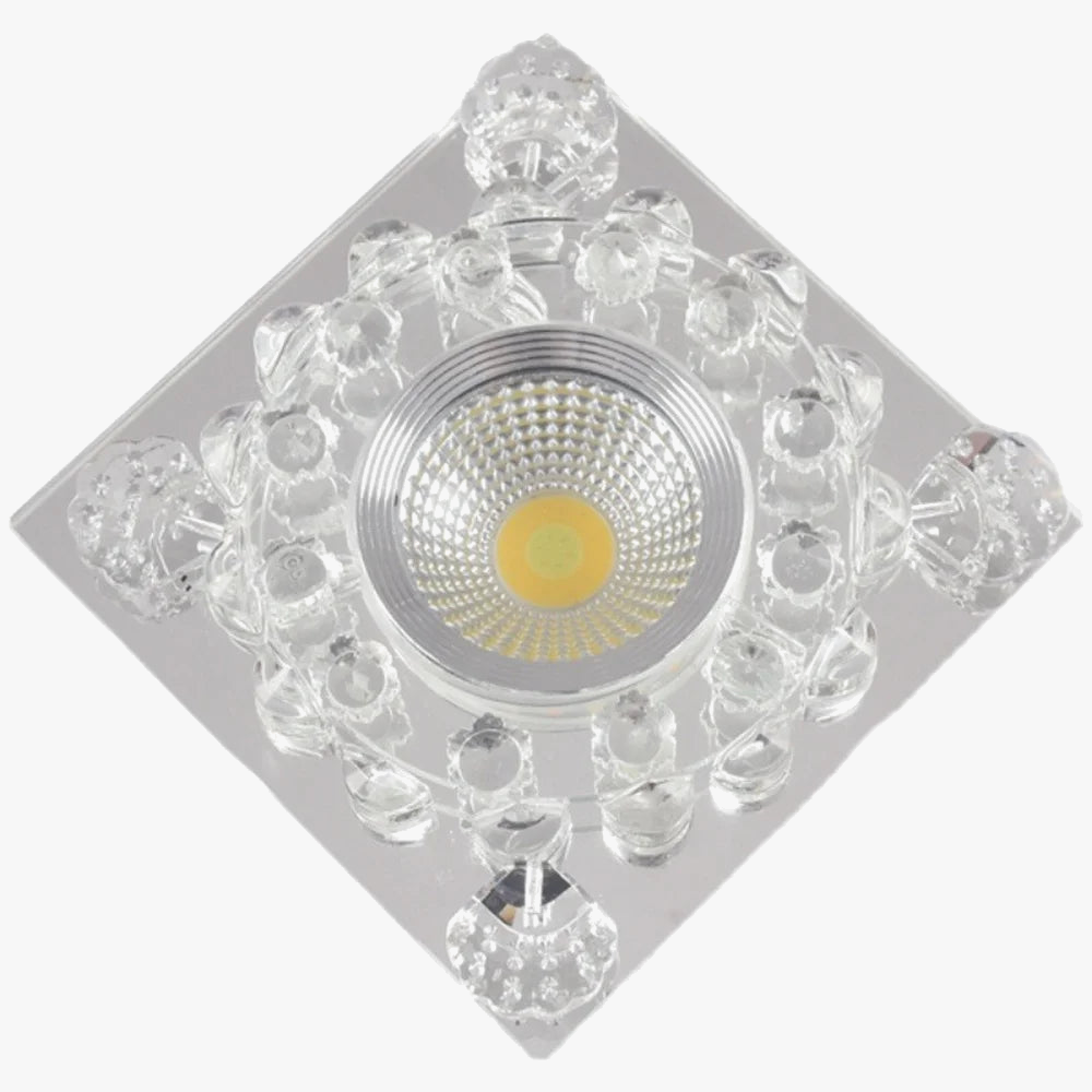 plafonnier led rgb carré en cristal pour décoration intérieure variée