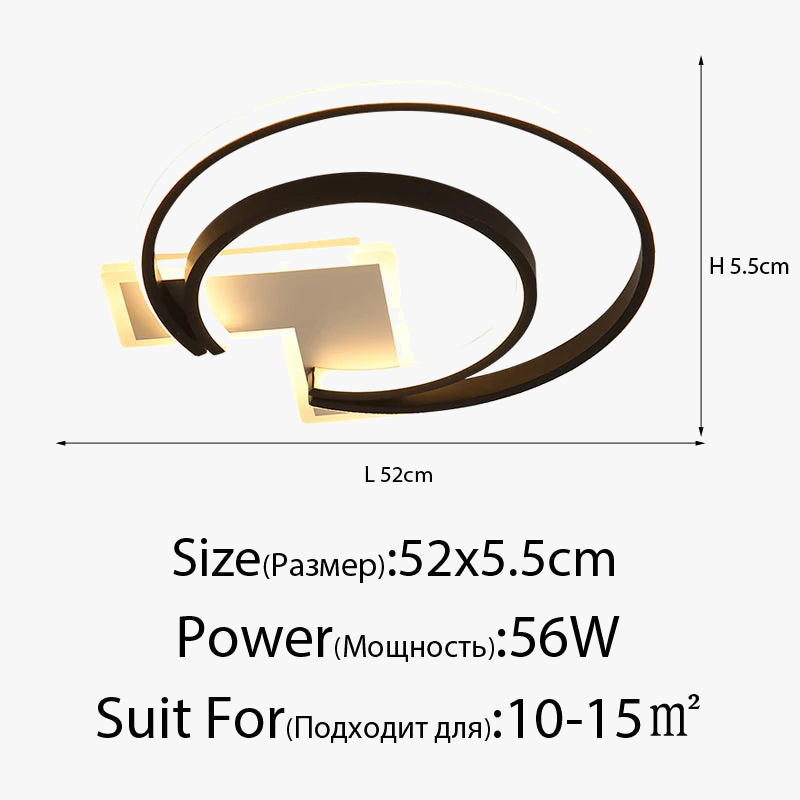 plafonnier led rond avec télécommande pour intérieur moderne