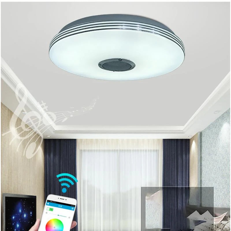 plafonnier led rond bluetooth musique rgb avec télécommande et app